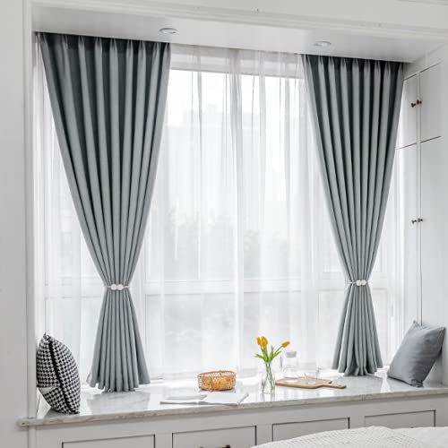 Amazon.co.jp: 青 遮光カーテン 遮光カーテン 79 X106インチ スーパー